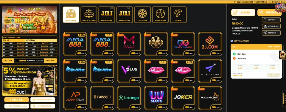 444 Cuci casino game lobby preview